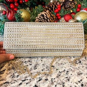 Rose-gold Diamond Studded Aldo Clutch